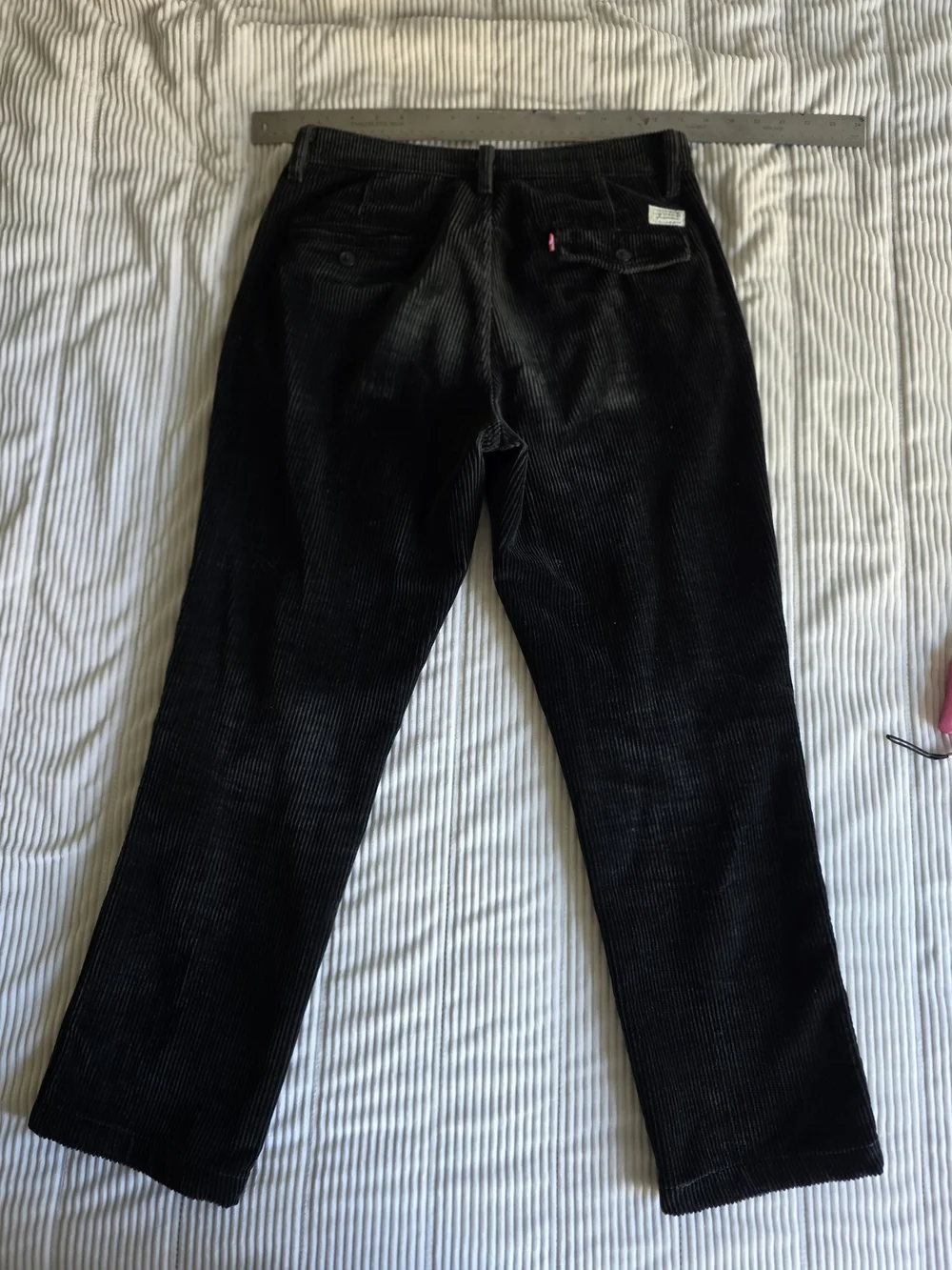 Levi's Plaid Black Brown XX Chino Relaxed Corduroy Straight-Leg Pants